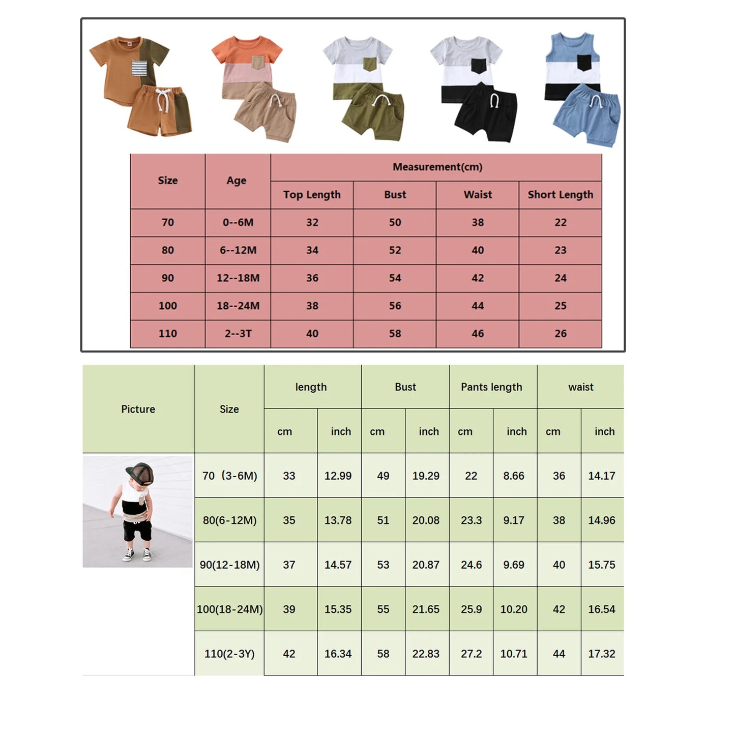 Baby Boys Short  Summer Outfits for Toddler 6-36M