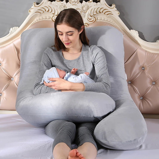 U-shaped Pillow Crystal Velvet Side Sleeping Cushion Napping Pad Pregnancy Women